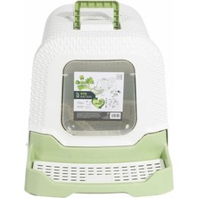 M-Pets Eco Rattan Kapalı Kedi Tuvaleti White/green