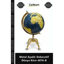 Carlburn Özel Üretim Modern Ofis Hediyesi Lüks Masa Üstü Aksesuar Metal Ayaklı Dekoratif Dünya Küre 4076B
