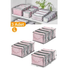 Serstil 3 Adet - 8 Gözlü Şeffaf Çekmece Içi Düzenleyici Organizer – Large