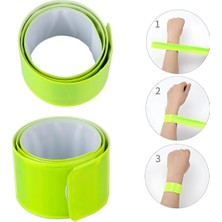 Ms Reflektif Kol Bandı Yansıtıcı Bileklik 2 Adet Yeşil-Sarı, 3cm x 40CM, Kendiliğinden Sarıcı