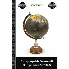 Carlburn Özel Üretim Şık Ofis Aksesuarı Modern Antik Tasarım Coğrafi Ahşap Ayaklı Dekoratif Dünya Küre SL318G
