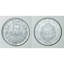 Banknoting Romanya 15 Bani 1975 Alüminyum. Leuchtturm Marka Kapama Içinde.