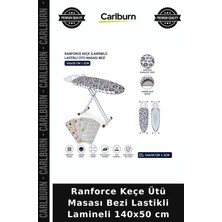 Carlburn Özel Üretim Büyük Boy Ev Tekstili Ranforce Keçe Ütü Masası Bezi - Lastikli - Lamineli - 140X50 cm