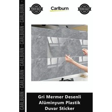 Carlburn Özel Üretim Nem Isı Su Geçirmez Mutfak Banyo Gri Mermer Desenli Alüminyum Plastik Duvar Sticker