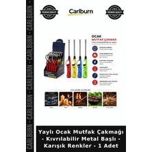 Carlburn Özel Üretim Pratik Yaylı Ocak Mutfak Çakmağı - Kıvrılabilir Metal Başlı - Karışık Renkler - 1 Adet