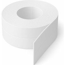 Ms Kendinden Yapışkanlı Su Geçirmez Izolasyon Bandı – 3,2 M Pvc Köşe ve Kenar Koruma Şeridi, Lavabo, Küvet, Duş ve Mutfak (Beyaz)