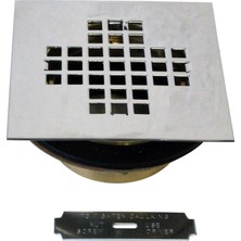 Ms 5 cm Pirinç Duş Tahliyesi, 4-1/4 Inç Kare Kapak, Cilalı Krom, D206BS-26