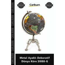Carlburn Özel Üretim Lüks Ofis Hediyelik Masaüstü Tasarım Metal Ayaklı Dekoratif Dünya Küre SL088G