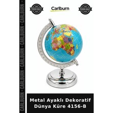 Carlburn Özel Üretim Ofis Hediyelik Masaüstü Aksesuar Şık Tasarım Metal Ayaklı Dekoratif Dünya Küre 4156-B