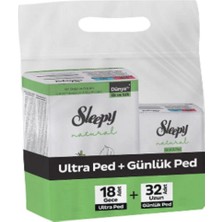 Ms Natural Ultra Hijyenik Ped Gece 18'li ve Günlük Ped Uzun 32'li