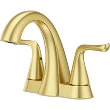 Ms LF048MALBG Willa 2 Saplı 10,16 cm Orta Set Banyo Bataryası Fırçalanmış Altın