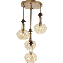 Ms AV-60404-4ET Eskitme Kaplama Modern Avize E27 Metal Cam 35CM