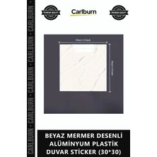 Carlburn Özel Üretim Su Geçirmez Mutfak Paneli Beyaz Mermer Desenli Alüminyum Plastik Duvar Sticker 3030