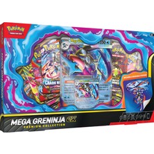 Ms Mega Greninja Ex Premium Collection Box (8 Booster Packs, 1 Foil Promo Card, 1 Oversize Promo Card & 1 Tech Sticker)