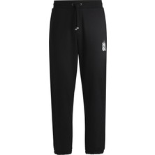 Hugo Erkek Dilbero Pamuklu Polar Eşofman Altları Duman Efektli Logo, BLACK001, Xl