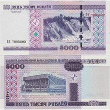 Banknoting Belarus 5000 Ruble 2000 (2011) Çil Kondisyon.