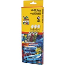 Ms Nova Color Akrilik Boya 12 Renk x 7 ml Tüp