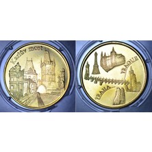 Banknoting Prag Karl Köprüsü 30 mm Madalyon. Koruma Kapsülü Içinde Çil Kondisyon.