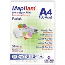 Ms Mapilam Laminasyon Filmi 125 Mikron A4 100'LÜ Paket (Parlak)