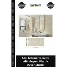Carlburn Özel Üretim Yapışkanlı Isıya Dayanıklı Mutfak Sarı Mermer Desenli Alüminyum Plastik Duvar Sticker