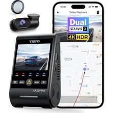 Ms A229 Pro 2 Kameralı Ön + Arka Dual Çift Kameralı Starvis 2 IMX678 IMX675 4K + 2k Hdr Wifi Gps Gece Görüş Özellikli Araç Kamerası