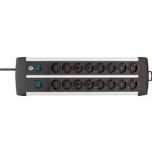 MSP Premium-Alu-Line, Güç Şeridi 16 Soketli-2 Anahtarlı-3 Metre Priz