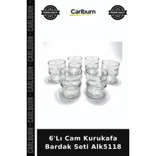 Carlburn Özel Üretim 6lı Set Parti Bar Korkunç Tasarım Sunum 6'lı Cam Kurukafa Bardak Seti ALK5118