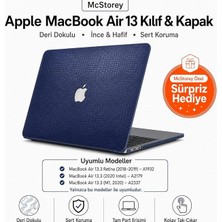 MSP MacBook Air 13 Kılıfı A2337 M1 A2179 A1932 Uyumlu Premium Timsah Desenli Deri Dokulu Hard Case Sert Koruyucu Kapak Ince Hafif Çizilme Darbe Koruma Lacivert