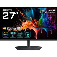MSP MO27Q3 26,5" Qd-Oled Gaming Monitor, Qhd (2560X1440), 360Hz, 0.03MS Gtg, HDMI 2.1 & Dp 1.4, Displayhdr True Black 400, Hdr 1000 Nits, Kvm & Usb-C, Dahili Hoparlör