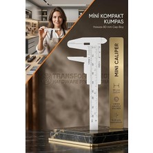 MSP Lorenzo Vivaldi Serisi Mini Hassas Kumpas (8 cm Ölçüm) Kompakt Cep Boy Cetvel 722906