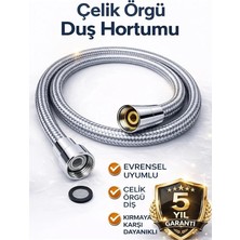 MSP Örgü Duş Hortumu, 150 Cm, Paslanmaz Çelik, 360° Anti-Twist, Kırılmaz, 1/2 Bağlantı
