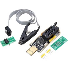 MSP USB Bios Flash Eeprom Programlayıcı CH341A + Soıc8 Sop8 Test Klipsi