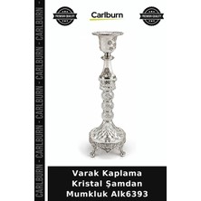 Carlburn Özel Üretim Dekoratif Salon Ev Aksesuarı Şık Modern Varak Kaplama Kristal Şamdan Mumkluk ALK6393