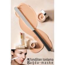 MSP Maske Sıvı Fondöten Tonlama Spatulası Çelik Siyah+Krom, 719997