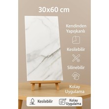 MSP Dekor Kendinden Yapışkanlı Esnek Köpük Siyah Gold Mermer Desenli Pvc Panel 30X60 cm Banyo Wc Mutfak