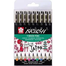 MSP Poxsdkbr9 Fırça Kalemi Pıgma Brush, 9'lu Kılıf, Çeşitli Renklerde, 9 Adet (Tekli Paket)