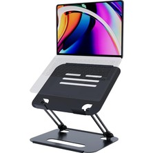 MSP 2 Tüm Modellerle Uyumlu Metal Kolay Ayarlanır Katlanabilir Siyah Laptop Standı Yükseltici Laptop Sehpası
