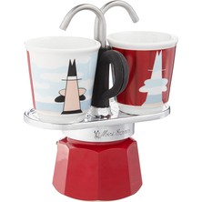 MSP - Set Mini Express: Ocak Üstü Espresso Pişirici + 2 Cups - Magrite Serisi