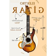 Akort Edilebilir 48 cm Oyuncak Elektro Gitar, Çok Renkli
