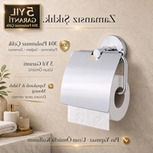 Alper Banyo Kapaklı Tuvalet Kağıtlığı, 304 Paslanmaz Çelik, Krom Kaplama Wc Kağıtlık, Yapışkanlı ve Vidalı Montajlı, 5 Yıl Garantili Banyo Aksesuarı