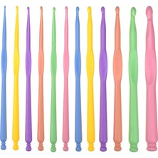 MSP Plastik Tığ Kancası, Seyahat Için, Ergonomik Set, Artritik Eller Için, 12'li Paket 2 – 10 mm Plastik Iğneler, Çeşitli Yün Kalınlıkları Için, Yeni Başlayanlar Için Çocuk Seti
