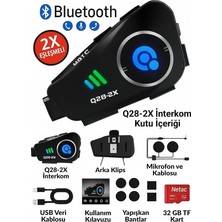 MSP Kameralı Bluetooth Interkom, Motosiklet Kask ile Uyumlu, 1080P Hd, Su Geçirmez, 500M Iki Kişilik