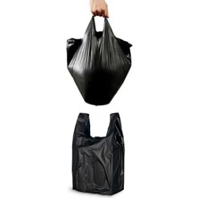 MSP Siyah Poşet Orta Boy 5 kg Hışır Atlet Poşet Market Manav Poşeti Çöp Poşeti