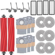MSP Qrevo Serisi Için Yedek Aksesuar - Qv 35A, Qv 35S, Qr 598, Qr 798 Robot Süpürge, 2 Ana Fırça, 4 Yan Fırça, 4 Hepa Filtre, 6 Silme Bezi, 6 Toz Torbası