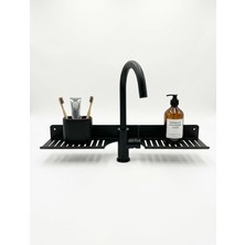 MSP Home Eviye Önü Organizer Rafı Metal Lavabo Üstü Raf Mutfak Evye Üstü Organizer Duvara Yapışkanlı Delmeden Montaj Lavabo Arkası Raf Süngerlik Sabunluk Mutfak Rafı