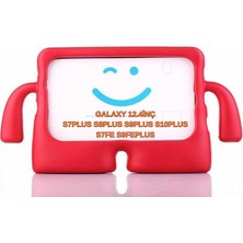 MSP Samsung Galaxy Tab S9 Fe Plus S7 FE/S8/S9/S10 Plus 12.4inç ile Uyumlu Kılıf Çocuklara Özel Silikon Case Kırmızı