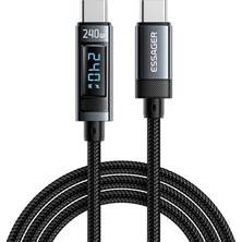 MSP Şarj Akım Korumalı Göstergeli 2mt Pd 240W Type C Şarj Kablosu 480MBPS Macbook Laptop Şarj Kablosu