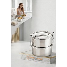 MSP Sefer Tası Yemek Kabı Paslanmaz Çelik 2 Katlı 14 cm 1.3 Litre 721365
