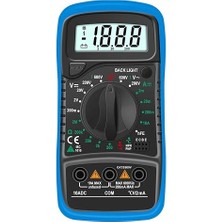 MSP Home LED Ekranlı Dijital Multimetre Ölçü Aleti, Işıklı Ekranlı Elektrik Akım Ölçer, Silikon Kılıflı Açılabilir Ayaklı Multimetre, Voltmetre Ampermetre Ohmmetre Elektrik Test Cihazı