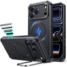 MSP iPhone 17 Pro Max Için Stash Standlı Kılıf, Kamera Kontrollü 7x Askeri Sınıf Düşme Koruması, Darbe Emici Telefon Sağlam Kapak, Magsafe Aksesuarlarıyla Uyumlu, Siber Serisi, Siyah